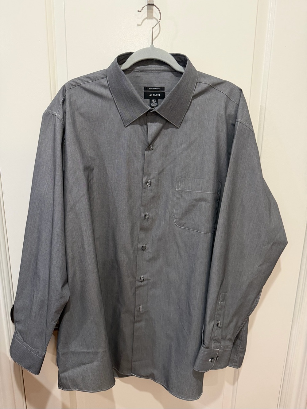 Alfani Men's Charcoal Button-Front Dress Shirt